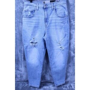 Women's Levi's Silver Tab Mom Stretch Ripped Fit Size 31/27 Jeans Blue